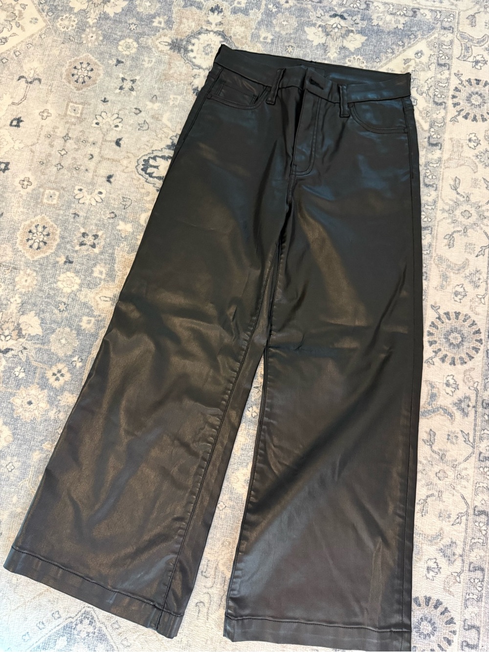 Kut from the Kloth Black Wide-Leg Coated Jeans